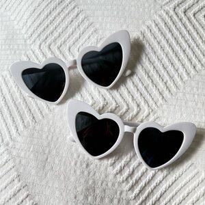 Heart-Shaped White Sunglasses